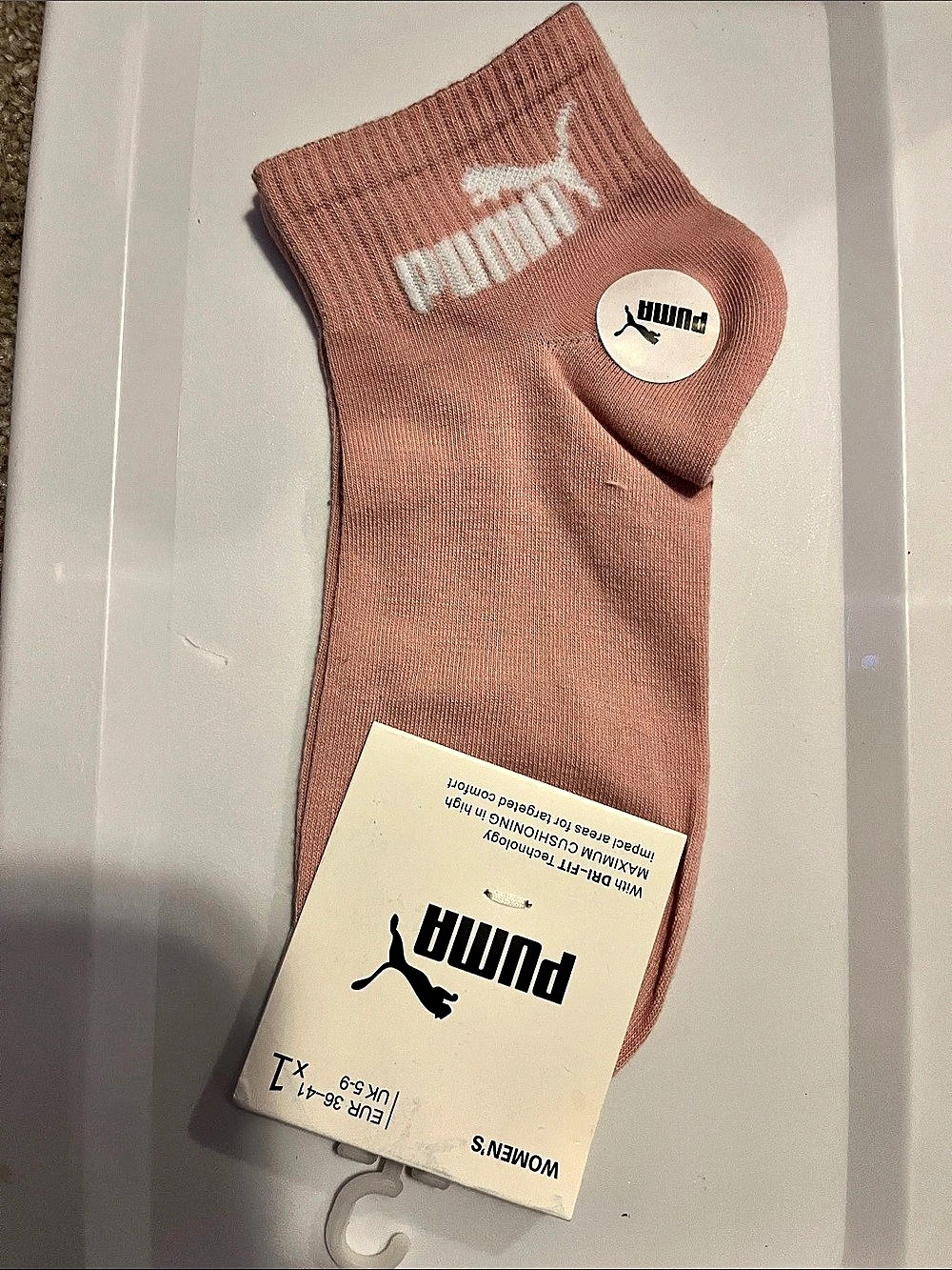 Women's Quarter Crew Athletic Socks Pink Small/Medium